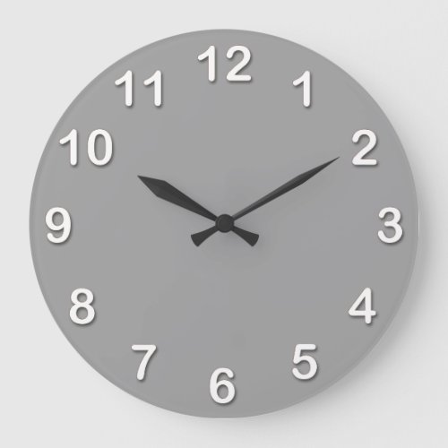 Solid Color Dark Gray Large Clock