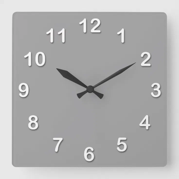 Solid Color Dark Gray Square Wall Clock Zazzle