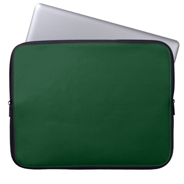Solid color dark green laptop sleeve (Front)