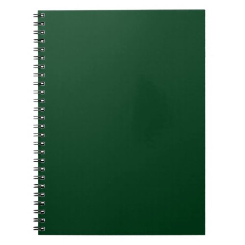 Solid color dark green notebook