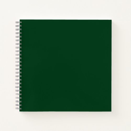 Solid color dark green notebook