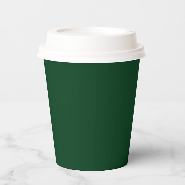 Solid color dark green paper cups (Front)