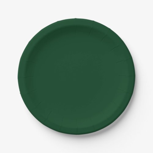 Solid color dark green paper plates