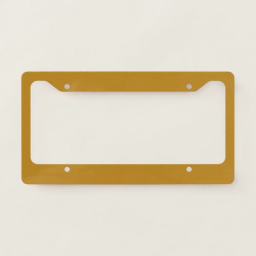 Solid color dark mustard brownish yellow license plate frame