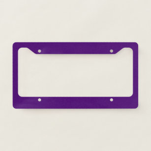 Solid color dark rich purple license plate frame