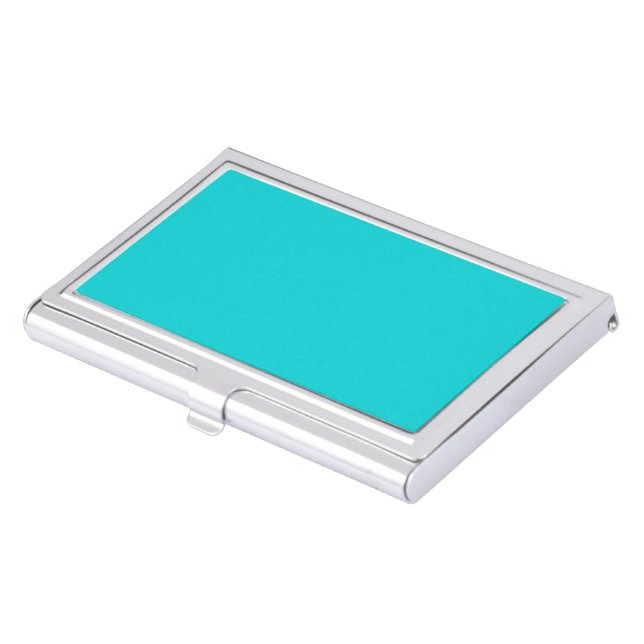 Solid Color Dark Turquoise Blank Business Card Case (Front)