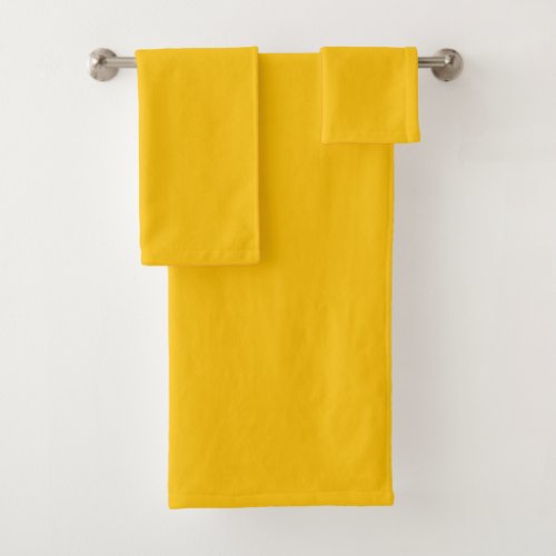 Solid color deep lemon mustard yellow bath towel set