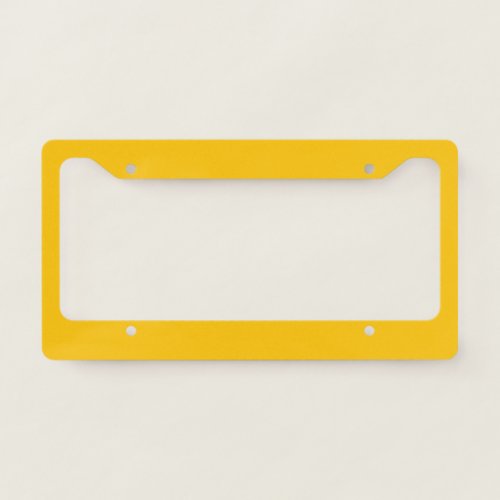 Solid color deep lemon mustard yellow license plate frame