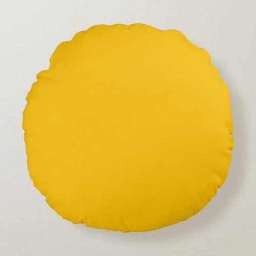 Solid color deep lemon mustard yellow round pillow