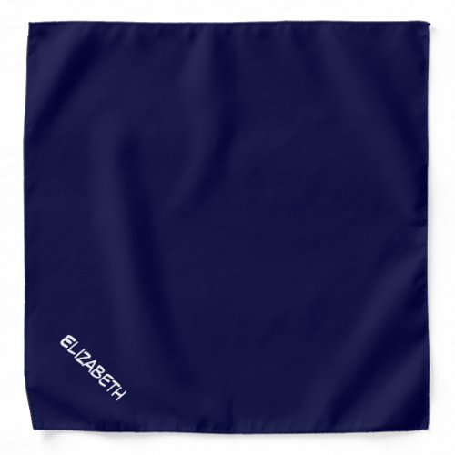 Solid Color DIY BG Name Monogram _ Navy Blue Bandana