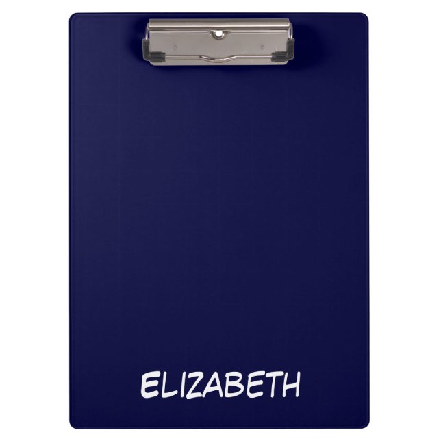 Solid Color DIY BG, Name Monogram - Navy Blue Clipboard (Front)