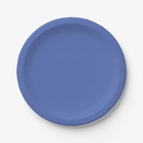 Solid color dusty blue cornflower paper plates