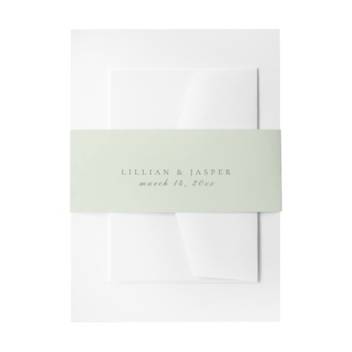 Solid Color Dusty Sage Wedding Invitation Belly Band