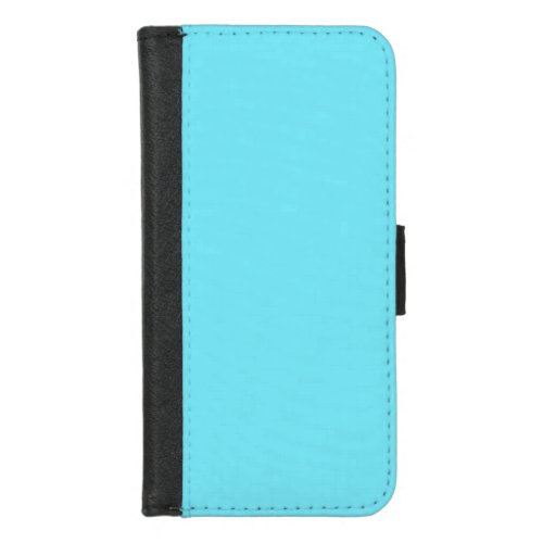 Solid color electric light aqua blue iPhone 87 wallet case