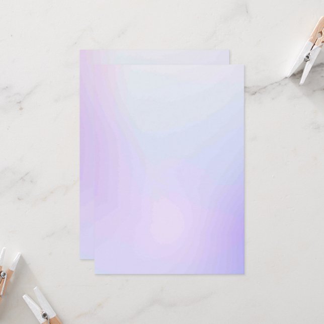 Solid Color Flat Invitations Announcements Card (Front/Back In Situ)