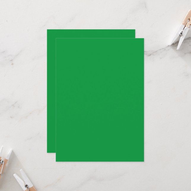 Solid Color Flat Invitations Announcements Card (Front/Back In Situ)