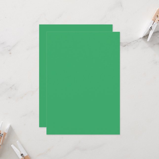 Solid Color Flat Invitations Announcements Card (Front/Back In Situ)