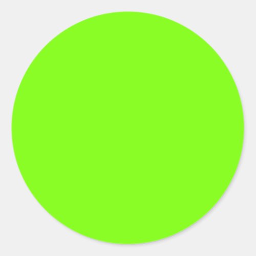 solid color fluorescent  green background classic round sticker