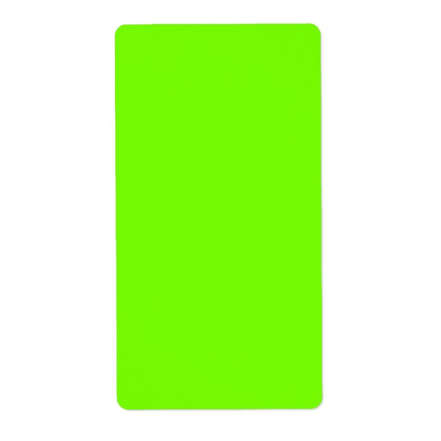 solid color fluorescent  green background  label (Front)