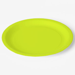 solid color fluorescent yellow background paper plates