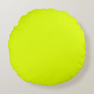 solid color fluorescent yellow round pillow