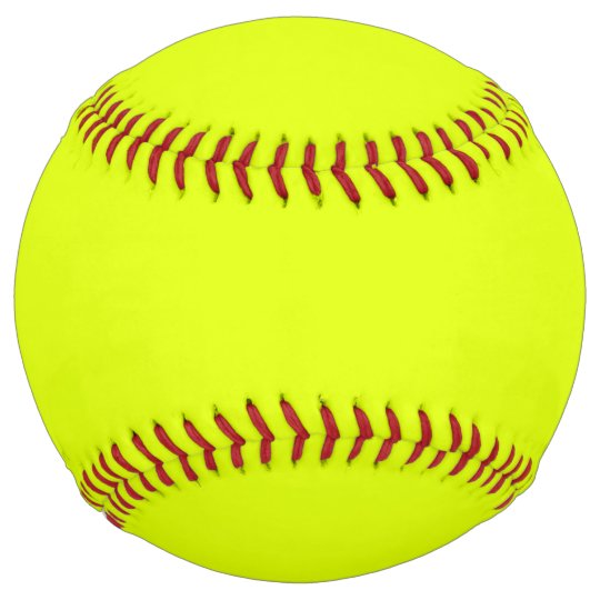 solid color fluorescent yellow softball | Zazzle