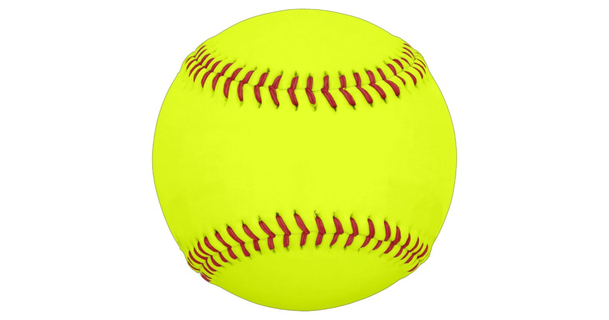solid color fluorescent yellow softball | Zazzle