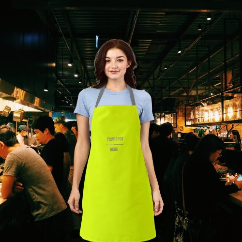 solid color fluorescent  yellow _ your  logo  apron