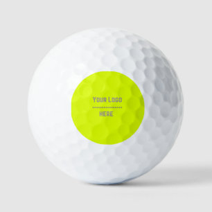 solid color fluorescent  yellow - your  logo  golf balls