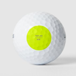 solid color fluorescent  yellow - your  logo  golf balls