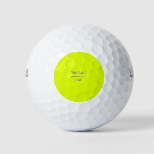 solid color fluorescent  yellow _ your  logo  golf balls