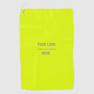 solid color fluorescent  yellow - your  logo  golf towel
