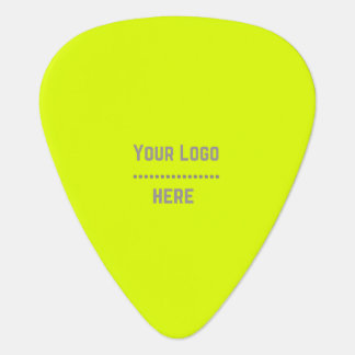 solid color fluorescent yellow - your logo guitar pick