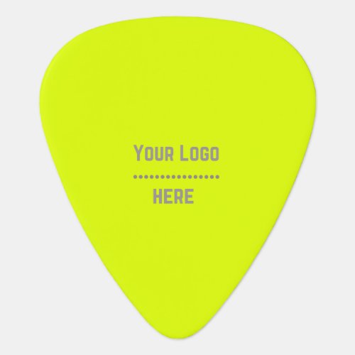 solid color fluorescent  yellow _ your  logo  guitar pick