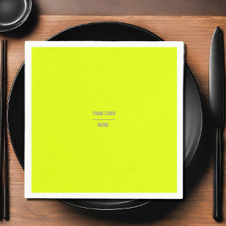 solid color fluorescent yellow - your logo napkins