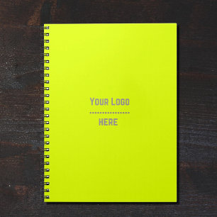 solid color fluorescent  yellow - your  logo  notebook
