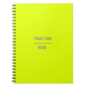 solid color fluorescent yellow - your logo notebook
