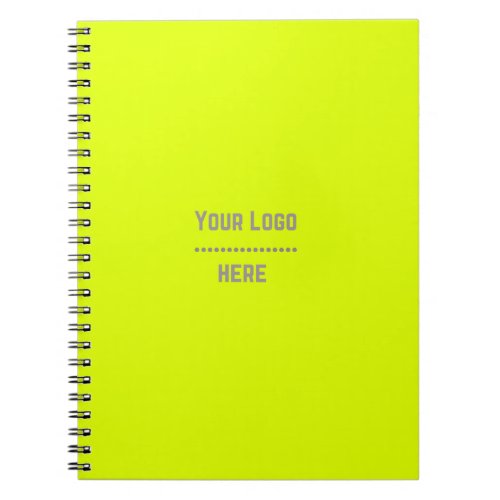 solid color fluorescent  yellow _ your  logo  notebook