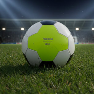 solid color fluorescent yellow - your logo soccer ball