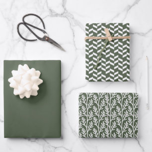 Solid color Forest Moss dark green Wrapping Paper Sheets