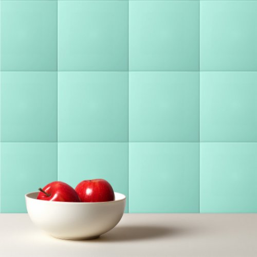 Solid color fresh mint ceramic tile