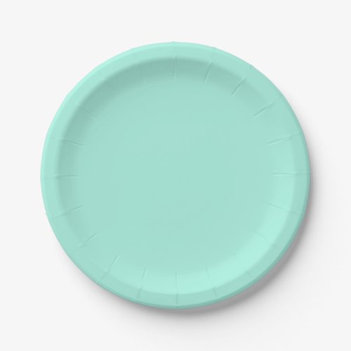 Solid color fresh mint paper plates