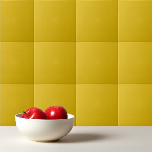 Solid color goldenrod plain mustard yellow ceramic tile