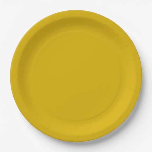 Solid color goldenrod plain mustard yellow paper plates