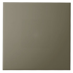 Solid Color Green Burnt Olive 746d57 Ceramic Tile