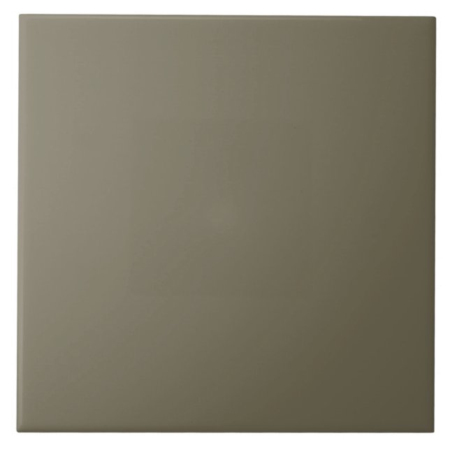 Solid Color Green Burnt Olive 746d57 Ceramic Tile (Front)