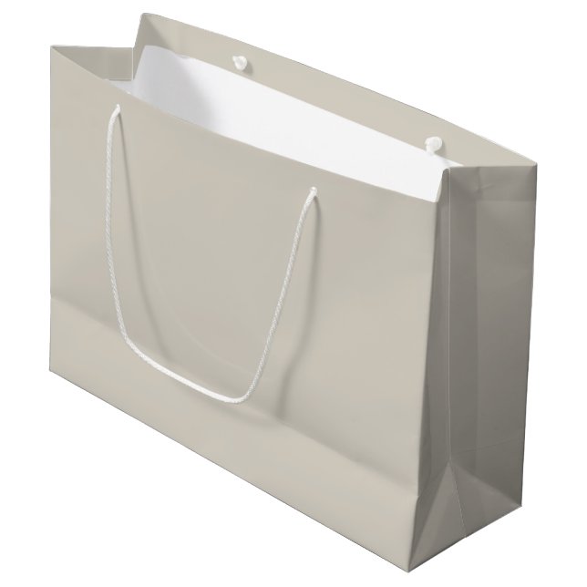 Solid color greige beige large gift bag (Front Angled)