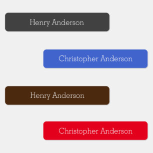 Solid Color Grey Blue Brown Red Kids' Labels