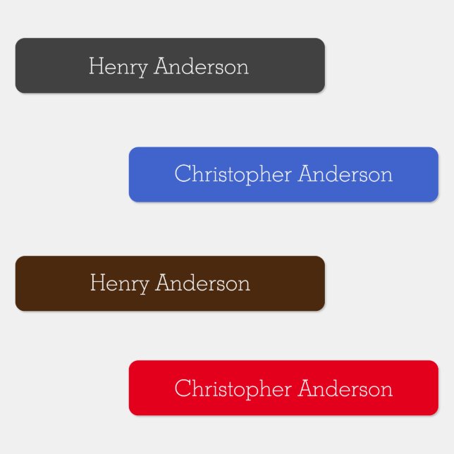Solid Color Grey Blue Brown Red Kids' Labels (Group)