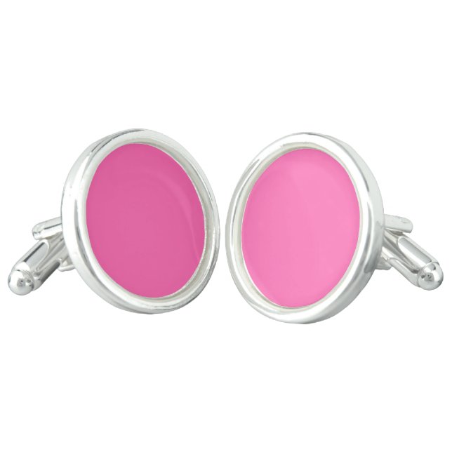 Solid Color: Hot Pink #2 Cufflinks (Angled)